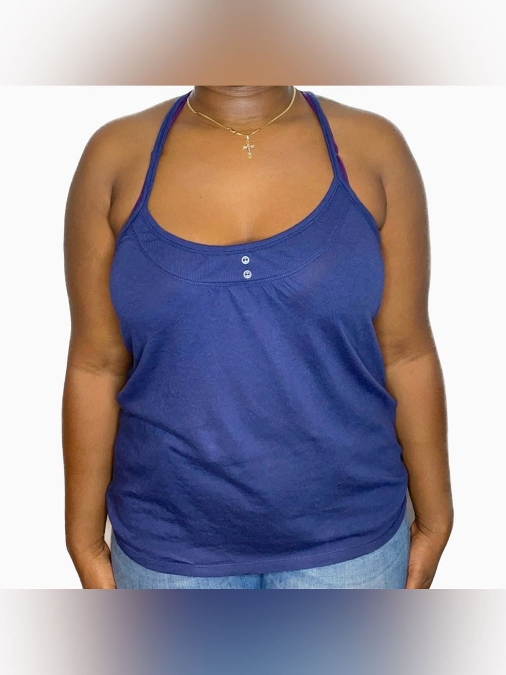 Old Navy Navy Blue Drawstring Back Tank Top Camisole